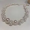 Collar Redondo con Perlas y Cuentas de Moda Francesa Cadena para Clavícula Estilo Palacio Retro Collar de Lujo Ligero de Alta Gama para Mujer
