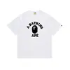 Fornecimento Atacadista Transfronteiriço de Marca Tendência de Comércio Exterior Algodão Puro Bape Cabeça de Macaco Tubarão Manga Curta Tubarão Macaco Camiseta
