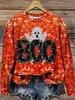 Suéter de cuello redondo de Halloween transfronterizo para mujer otoño nuevo para conjunto abrigo con elementos de terror abrigo de moda al por mayor