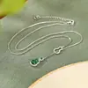 Yuebao Joias Prata Esterlina S925 Jade Retro Elegante Fulu Cabacinha Recortada Colar Luxo Acessível Conjunto Versátil Elegante Corrente