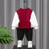 Roupas de primavera para meninos 2025 Novo bonito e moderno infantil primavera e outono esportes meninos bebê conjunto de moletom de duas peças