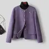 Absolutamente Deslumbrante Roxo 2026 Novo Roxo Elegante Moderno Casaco/Jaqueta Elegante Emagrecedor Versátil