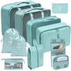 Set de Bolsas de Almacenamiento para Viaje, Set de 11 Piezas para Viajes de Negocios, Bolsas de Almacenamiento con Cordón para Ropa, Bolsas de Almacenamiento Plegables de Malla para Maquillaje y Artículos de Tocador
