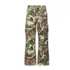 Calça Cargo Camuflada Estilo Americano Urso Mágico, Calça de Trabalho Reta Levemente Flare, Calça Casual Solta de Perna Larga para Homens e Mulheres
