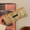22271 Nueva Bolsa de Lápices Floral Bordada Bolsa de Papelería para Estudiantes Simple Pequeña Fresca Bolsa de Almacenamiento de Cosméticos