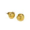 Estilo Hong Kong UNS moda temperamento simples amor aço titânio Brincos femininos personalidade doce legal banhado a ouro 18K joia de orelha atacado
