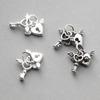 Colgante de Cerradura de Llave de Ángel Viejo de Plata 925 Pulsera DIY Colgante Viejo Accesorios de Material de Cuerda Tejida a Mano S0948