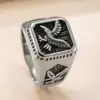 Venta Caliente Transfronteriza Joyería de Acero Inoxidable Fundición Anillo de Águila para Hombre Estilo Punk Retro Anillo de Acero de Titanio Venta Directa de Fábrica