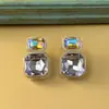 Aretes Europeos y Americanos Transfronterizos Retro Barrocos de Pedrería Geométrica Colorida, Aretes Femeninos Simples de Alta Gama