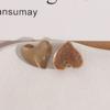 Pendientes de concha para teléfono móvil con parche de resina de corazón transparente, coloridos, sencillos y dulces, accesorios de joyería DIY para mujer
