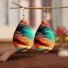 Brincos Bohêmios Exagerados Criativos Modernos Coloridos com Padrão em Forma de Gota com Design de Nicho Dupla Face