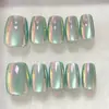 30 piezas, tamaños surtidos, uñas postizas tipo ojo de gato láser, uñas prefabricadas, puntas de uñas de alta calidad