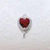 Pingente de Zircônia Banhado a Ouro Banhado a Cobre 18k Acessórios para Joias DIY Pulseira Coração Colar Material Artesanal Duplo para Pendurar