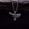 Collar de oración por la paz para niños de Gaza, colgante de pistola con alas de paz de plata de ley S925, joyería vintage personalizada al por mayor