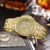 2025 Novo Relógio Masculino com Pulseira de Aço Moda Céu Estrelado Diamante Três Olhos Numerais Romanos Display de Quartzo Atacado