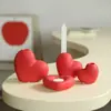 Dia dos Namorados Coração Vermelho Suporte de Vela Cerâmico Conjunto de Decoração Casamento Feriado Suporte de Vela Mesa Aromaterapia