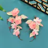 2025 Nuevo Pasador de Flor Tridimensional Rosa Dulce Adorno para el Cabello Hanfu Maquillaje que Reduce la Edad Estilo Nacional Cheongsam Accesorios Calientes para el Cabello con Flores