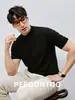 [Serie de Lujo Superior] Suéter de Punto de Manga Corta de Lana y Modal Otoñal Versátil para Negocios Suéter Básico Anti-Pilling para Hombre