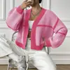 Suéter corto holgado y casual estilo europeo, nueva versión coreana de otoño e invierno, elegante cárdigan de punto con un solo botón