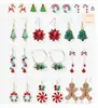 Brincos de Natal Laço Sino Liga Árvore de Natal Papai Noel Conjunto Combinado Brincos de Natal
