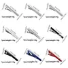 Set de 16 piezas de clips para corbata para Amazon transfronterizo, clips para corbata coloridos a rayas, clips creativos tallados a cuadros para camisa