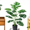 Sala de Estar Estilo Escandinavo Planta Verde Monstera Deliciosa Pequeno Vaso Planta Verde Falsa Enfeites Enfeites de Flores Artificiais Decorativos