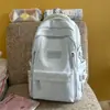 Mochila azul-claro de alto valor para mulheres, simples, casual, versátil, grande capacidade, mochila escolar para alunos do ensino fundamental, mochila de nicho