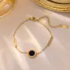 Pulsera Antidescolorante 2024 Nueva Moda Japonesa y Coreana Pulseras de Acero de Titanio de Lujo Ligero Fabricante Venta al por Mayor