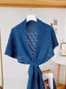 Habitación con Aire Acondicionado Chal Pequeño Hombro Cuello Nuevo Cheongsam Ropa Exterior Tejido de Punto Moda Alta Gama Verano Vestido Delgado