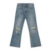 MTLCLOTHES Moda Masculina Outono Nicho Estilo de Rua Cor Grafite Rasgado Micro Flare Jeans Lavado Tendência