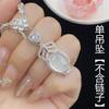 Conjunto de tres piezas de ágata gris y calcedonia blanca natural con anillo de apertura de diamantes, elegantes pendientes colgantes de lujo para mujer