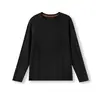 Mistura de Lyocell + lã, estilo luxo discreto 'old money', nova camiseta moletom de manga longa macia e quente para homens outono e inverno