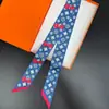 Bufanda de Seda para Mujer, Estrecha y Larga, Bufanda Diagonal de Doble Capa, Cinta para el Cabello de Seda de Hangzhou, Cinta para Atar Bolsas, Bufanda Versátil para el Cuello Estilo Coreano de Primavera y Otoño