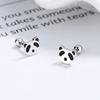 Brincos de Tarraxa Fio Prata Esterlina S925 Panda Fofo Feminino Estilo Coreano Fresco Personalizados Joia de Orelha de Alta Qualidade