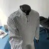 Sudadera estilo americano para hombre, primavera y otoño, camiseta de manga larga a rayas de peso pesado, patrón de espiga para hombre, capa interior informal