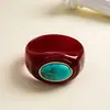 Pulseira oval de acrílico com cor degradê retrô europeia e americana, pulseira de declaração vintage personalizada transfronteiriça, joias de moda exageradas para mulheres
