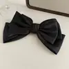 Horquilla de satén de tres capas con lazo, estilo coreano, de alta calidad, estilo retro, elegante, con clip para la parte superior de la cabeza y resorte.