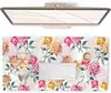 Tapete de mesa floral estilo francês oversized com fundo preto e branco e padrão floral, tapete de borracha antiderrapante, comprimento estendido para teclado e mouse de computador