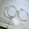 Collar de Perlas Barrocas de Agua Dulce y Cristales para Mujer, Nuevo Estilo Popular, Cadena de Cuello Ligera de Lujo de Nicho para Mujer, Venta al por Mayor de Verano