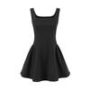 Vestido Retrô Francês de Verão para Meninas Bonitas, Cor Sólida, Costura, Pregueado, com Alças, Feminino, Emagrecedor na Cintura, Saia de Terno