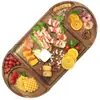 Bandeja de Madeira de Acácia Doméstica para Exibição de Pão, Frutas e Sobremesas Cozinha Doméstica Combinação de Tábua de Queijo Bandeja de Queijo