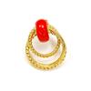 Brincos irregulares INS europeus e americanos da moda com fivela de anel duplo de gota de óleo, brincos simples de aço titânio 18k de alta qualidade para mulheres