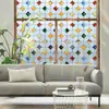 Adesivos para Janela Foscos com Acabamento de Alto Padrão, Anti-Olhadela, Película de Vidro Colorido Floral para Porta e Janela de Banheiro, Decoração de Privacidade, Transmissor de Luz