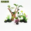 Plantas Acuáticas de Plástico Transfronterizas, Decoraciones Artificiales de Plantas para Acuario, Ramas Secas Artificiales, Paisajismo para Peceras, Juego Completo de Piezas Decorativas, Fábrica