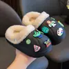 Pantuflas de algodón para niñas, pantuflas para bebé de niño y niña para otoño e invierno, con forro polar añadido para mayor calidez, antideslizantes e impermeables [con forro interior extraíble y lavable]