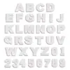 Parches de tela bordados Qiansheng de 3.8 cm con lentejuelas blancas, 26 letras y números, adhesivo activado por calor para aplicación con plancha, parches de tela decorativos