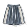 Pantalones de Chándal Grises Rayados Moda Masculina Sueltos Deportivos Casuales Shorts de Verano para Hombre Combinan con Todo Pantalones Pesados para Hombre
