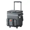Bolsa Térmica Carrinho de Grande Capacidade Amazon para Acampamento de Carro, Caixa Isolada Dobrável para Alimentos Frescos e Entrega, Azul Marinho