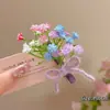 Pinza para el Cabello Doble Orquídea Pasador Accesorio para el Cabello Venta al por Mayor Bohemio Vacaciones en la Playa Pinza para el Cabello Doble Orquídea