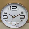 Reloj de Pared Reloj de Sala de Estar Reloj de Cuarzo Moderno Simple Reloj de una Cara Dormitorio Hogar Redondo Silencioso Diseño Silencioso